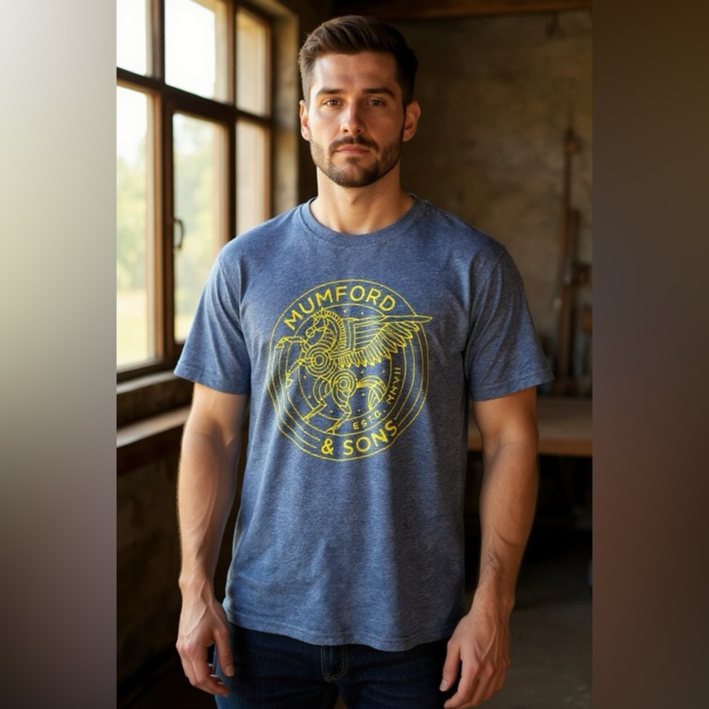 Men's Short Sleeve Graphic Tee - Heather Blue